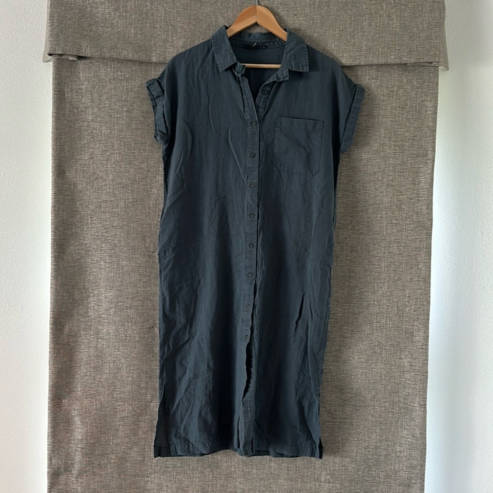 Linen blend shirtdress